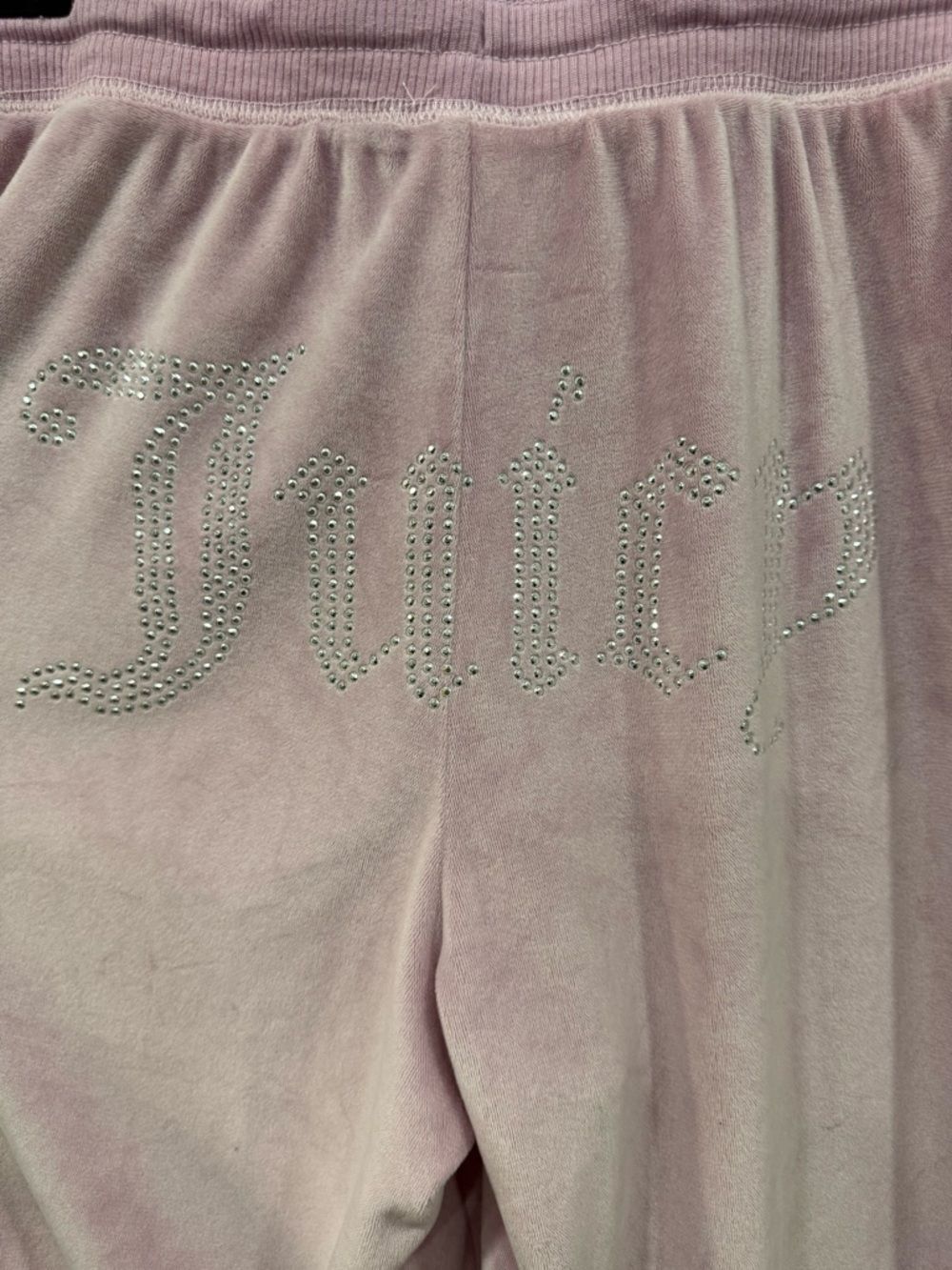 Juicy Couture Big Bling Juicy Velour Pink Women's Medium Track Pants Y2K